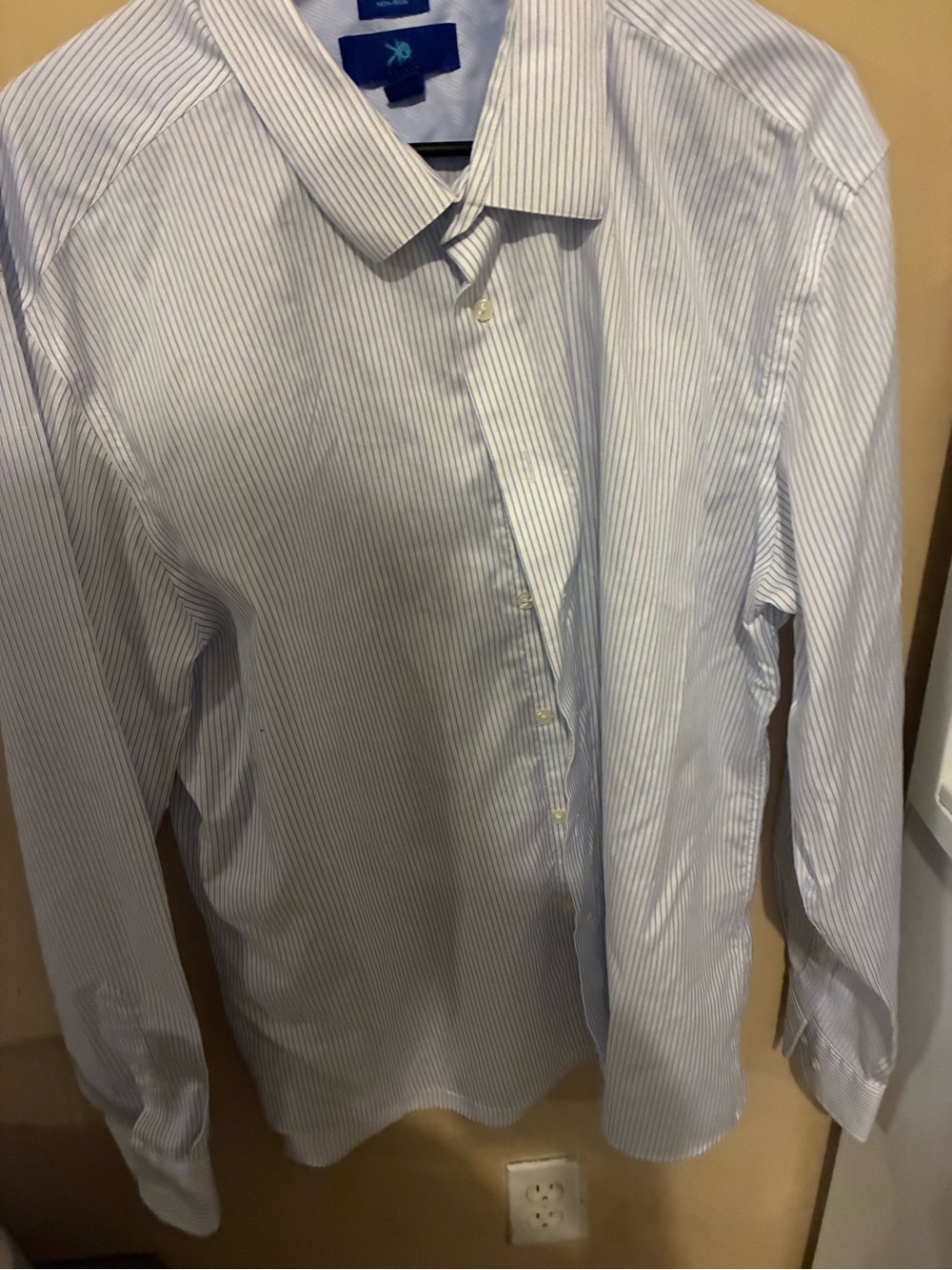 Egara Men's Non-Iron Button-Down long sleeves Shirt Blue Striped size XXL